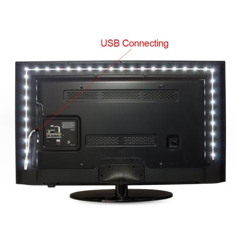 USB LED-valonauha television, 3 m, valkoinen valo