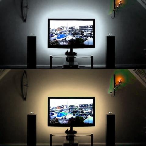 USB LED-valonauha television, 3 m, valkoinen valo