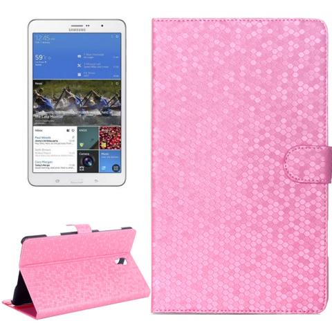 Honeycomb Texture Flip Leather Case with Holder for Samsung Galaxy Tab S 8.4 / T700(Magenta)