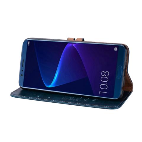 Huawei Honor 10 suojakotelo pidikkeellä ja lompakolla (Sininen)
