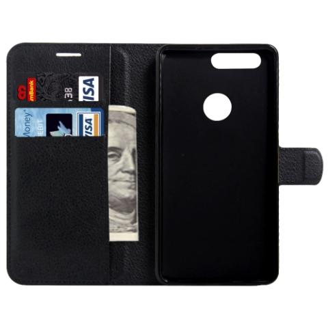 Nahkainen lompakko/suoja Honor 8, musta