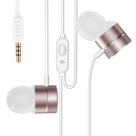 In-Ear stereo nappikuulokkeet, valkoinen/ ruusukulta