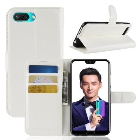 Huawei Honor 10 nahkainen suojakotelo (Valkoinen)