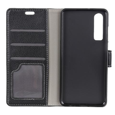 Huawei P30 nahkainen suojakotelo (musta)