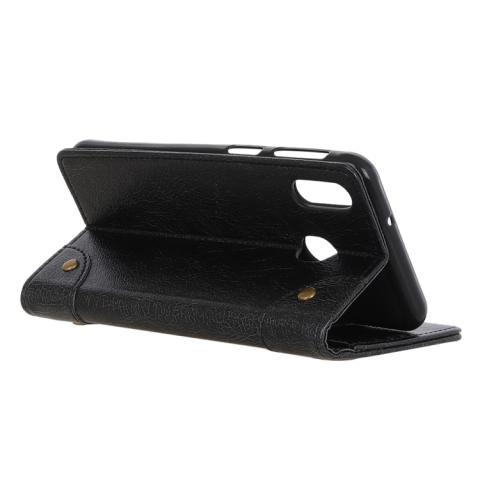 Samsung Galaxy A40 nahkainen suojakotelo (Musta)