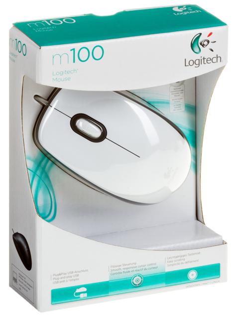 Logitech M100 / B100 USB langallinen optinen hiiri - valkoinen