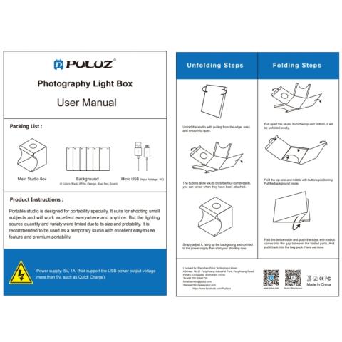 Valokuvauslaatikko, 6 taustaa