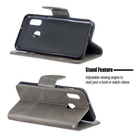 Samsung Galaxy A20e nahkainen suojakotelo (harmaa)