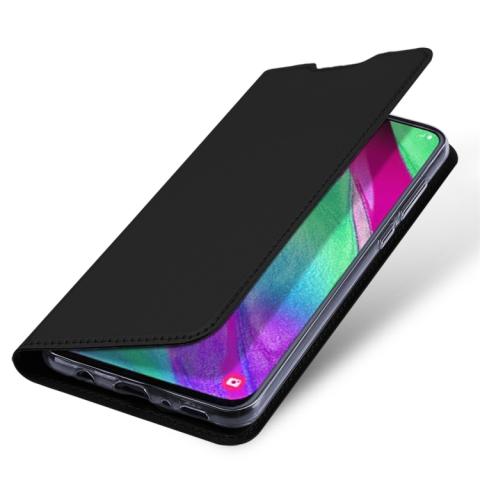 Samsung Galaxy A40 nahkainen suojakotelo (musta)