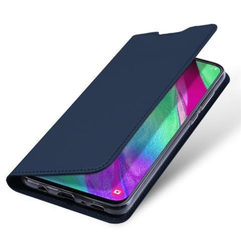 Samsung Galaxy A40 nahkainen suojakotelo (sininen)