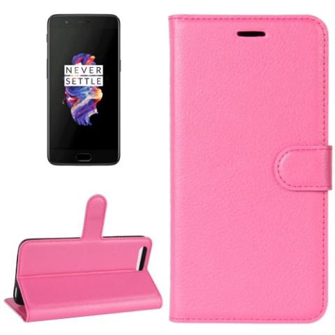 Nahkainen suojakotelo OnePlus 5 (magenta)
