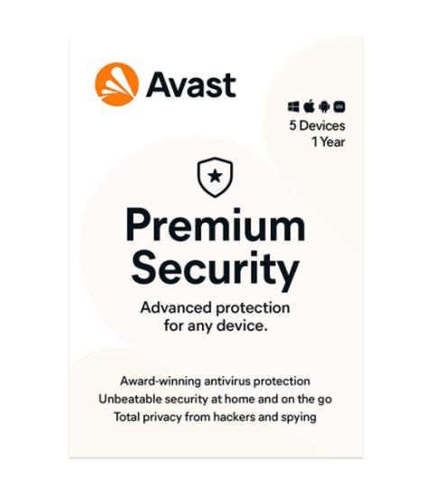 Avast Premium Security 5 laitteelle / 12 kk - sähköinen lisenssi