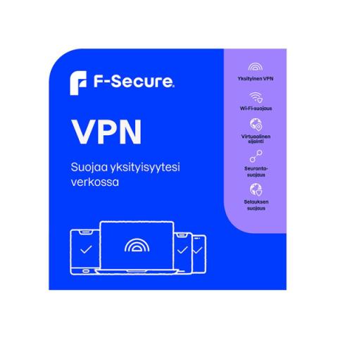 F-Secure VPN 3 laitteelle 24 kk – VPN-ohjelmisto turvalliseen ja yksityiseen selailuun