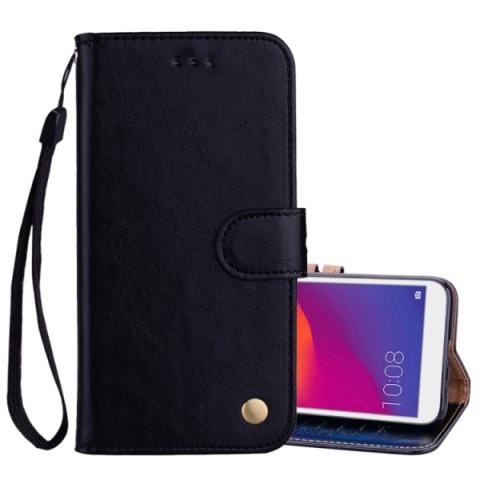 Huawei Y5 / Honor 7S nahkainen suojakotelo (musta)