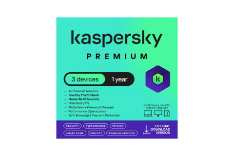 Kaspersky Premium Total Security 3 laitetta / 1 vuosi - sähköinen lisenssi