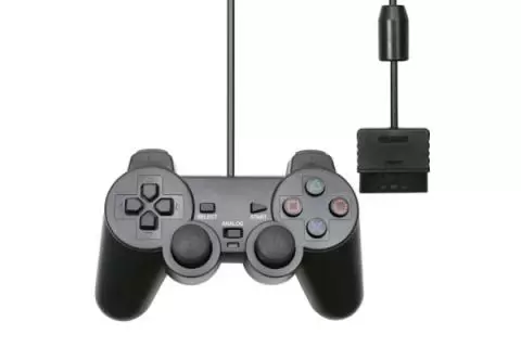 Langallinen PS2-ohjain PlayStation 2:lle - Musta