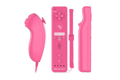Nintendo Wii apuohjain ohjain ja Nunchuk apuohjain, vaaleanpunainen