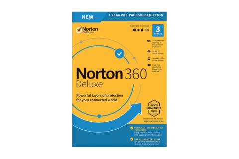 Norton 360 Deluxe, 3 -laitteet / 12 kk - Non-subscription - Aktivointikoodi sähköpostitse