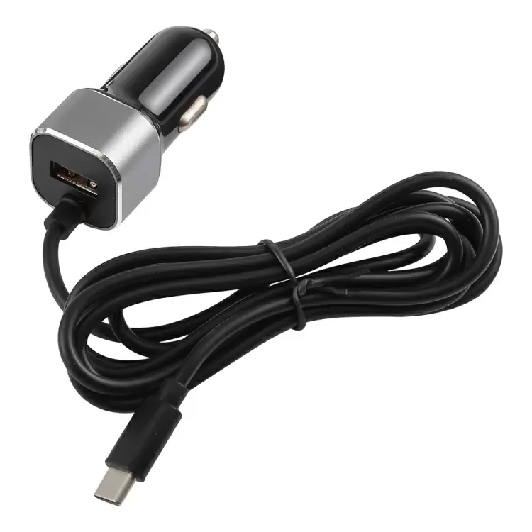 1.5m 2-in-1 USB-C / Type-C 2.4A ja USB-autolaturisovitin Nintendo Switchille
