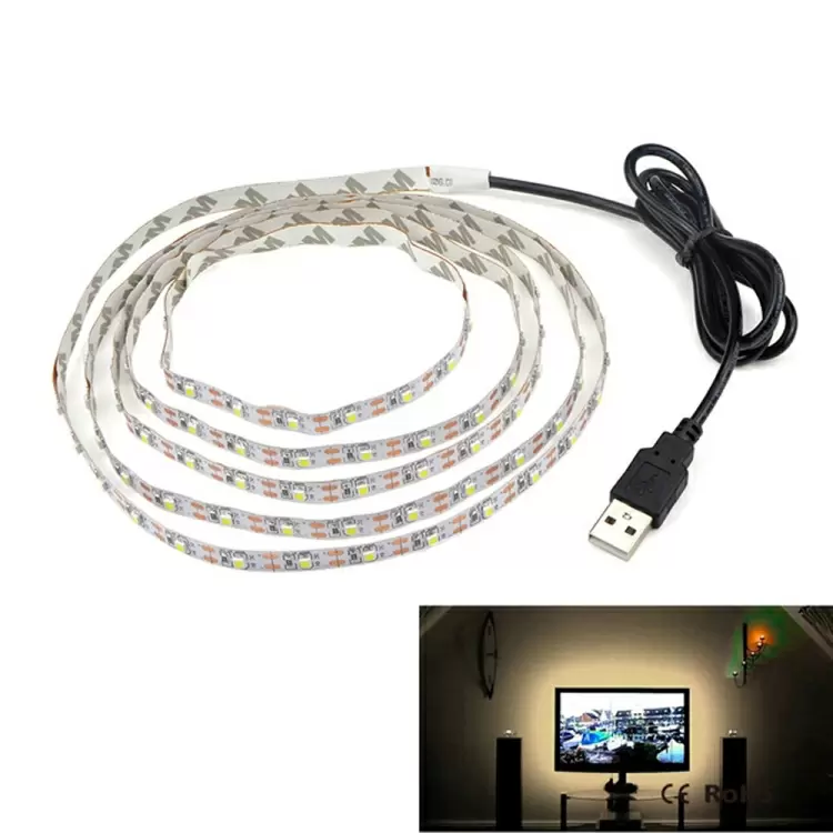 LED-valonauha television, USB, 1 m, lämmin valkoinen