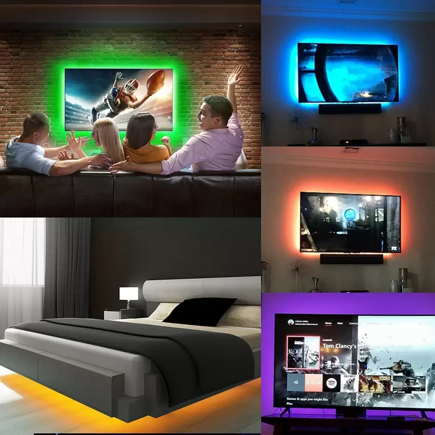 USB LED-valonauha televisioon, 5 m, (Värit säädettävissä)