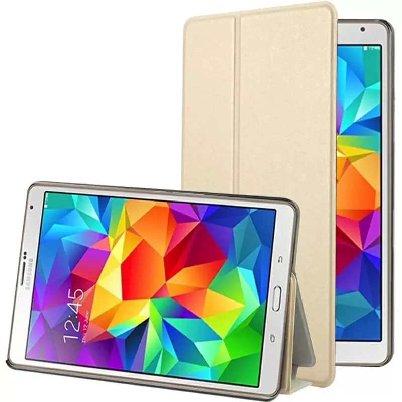 Frosted Texture Flip Leather Case with Holder for Samsung Galaxy Tab S 8.4 / T700(Gold)
