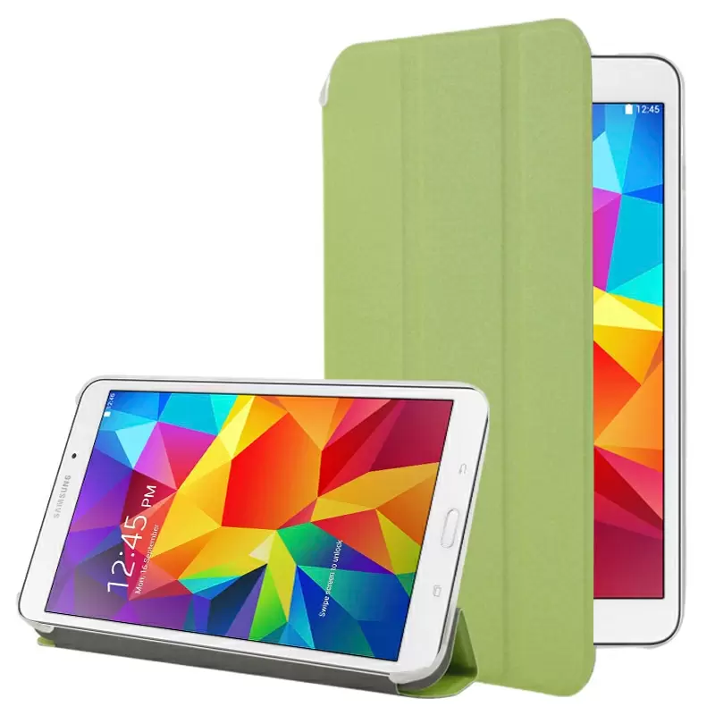 Frosted Texture Flip Leather + Transparent Trosted Plastic Case with Holder for Samsung GALAXY Tab 4 / T330 (Green)