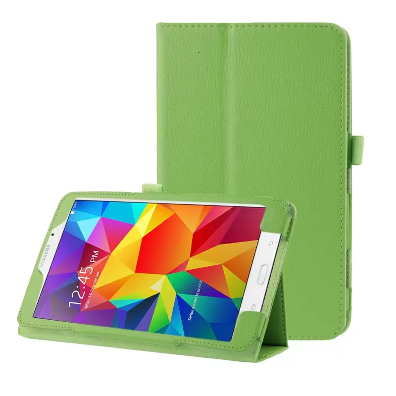 Litchi Texture Flip Leather Case with Holder for Samsung Galaxy Tab 4 8.0 / T330 (Green)