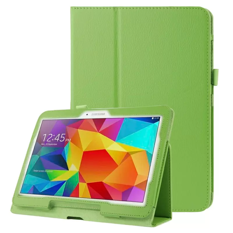 Litchi Texture Flip Leather Case with Holder for Samsung Galaxy Tab 4 10.1 / T530 (Green)