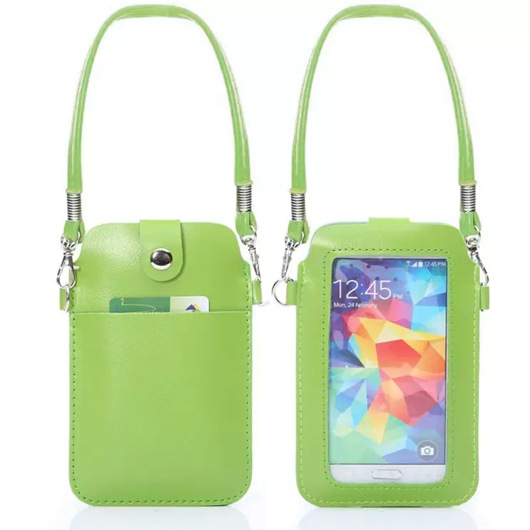 Universal Leather Cellphone Case bag pouch with Fullscreen Touch for iPhone 6 & 5 / Samsung S5 / G900 / i9500 / i9300 / i9250 / i8750(Green)