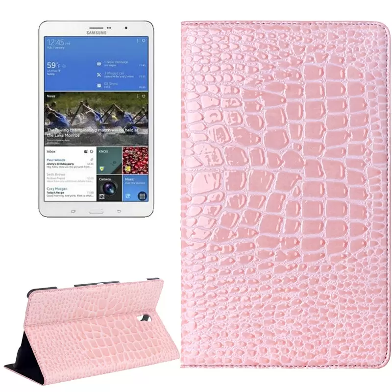 Crocodile Texture Flip Leather Case with Holder for Samsung Galaxy Tab S 8.4 / T700(Pink)