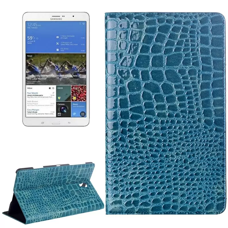 Crocodile Texture Flip Leather Case with Holder for Samsung Galaxy Tab S 8.4 / T700(Blue)