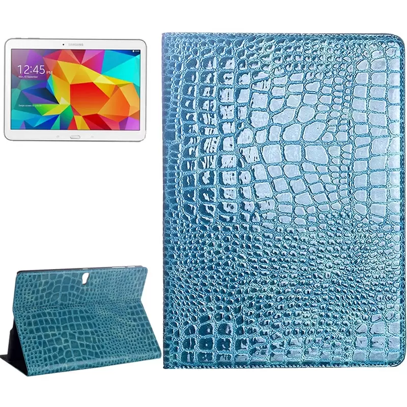 Crocodile Texture Flip Leather Case with Holder for Samsung Galaxy Tab S 10.5 / T800(Blue)