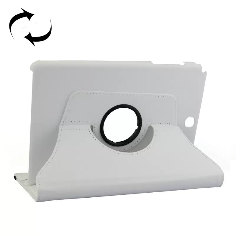 Litchi Texture 360 Degree Rotating Leather Protective Case with Holder for Samsung Galaxy Tab A 9.7 / P550(White)