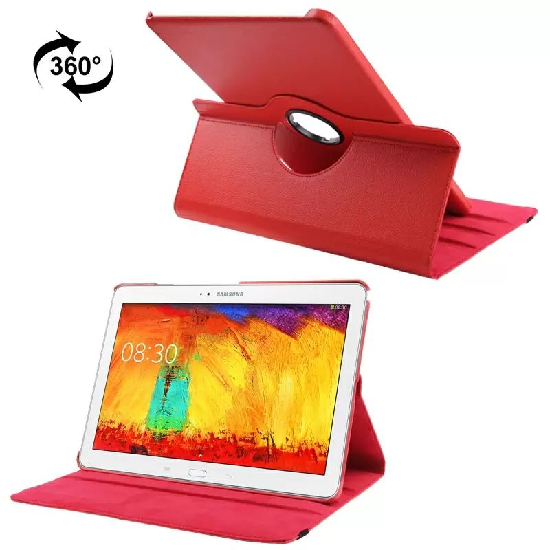 360 Degree Rotatable Litchi Texture Leather Case with 3-angle Viewing Holder for Samsung Galaxy Note & Tab Pro 12.2 / P900 (Red)