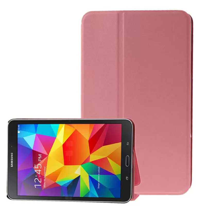 Frosted Texture Flip Leather Case with Holder for Samsung Galaxy Tab 4 8.0 / T330 (Pink)