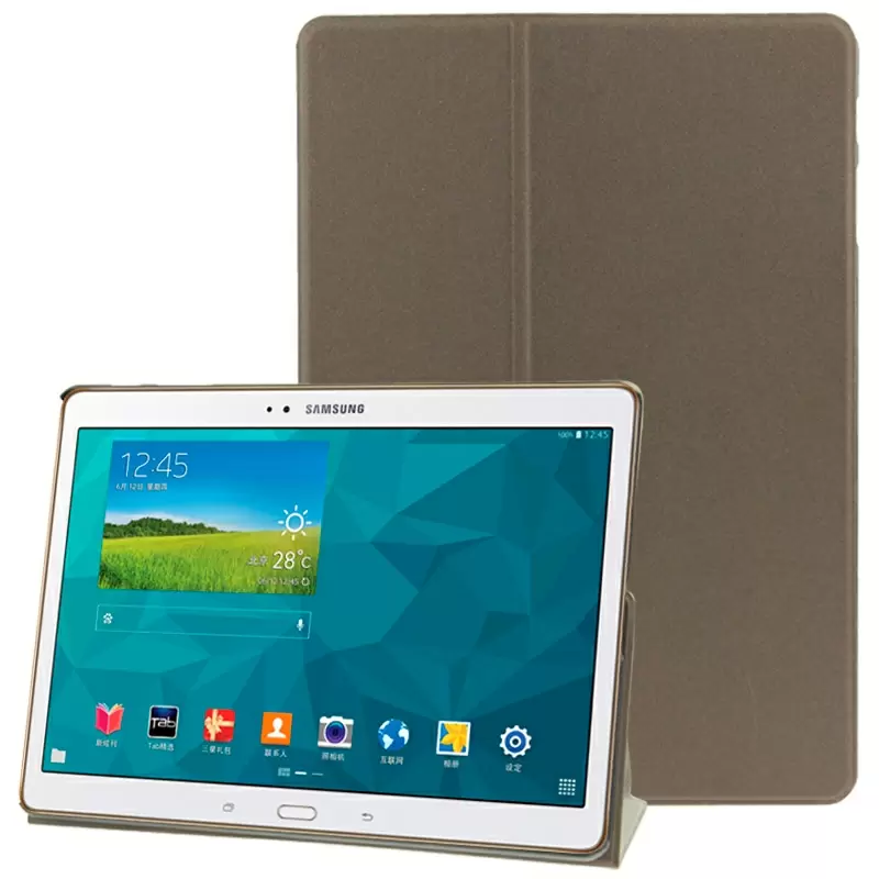 Frosted Texture Flip Leather Case with Holder for Samsung Galaxy Tab S 10.5 / T800 (Coffee)
