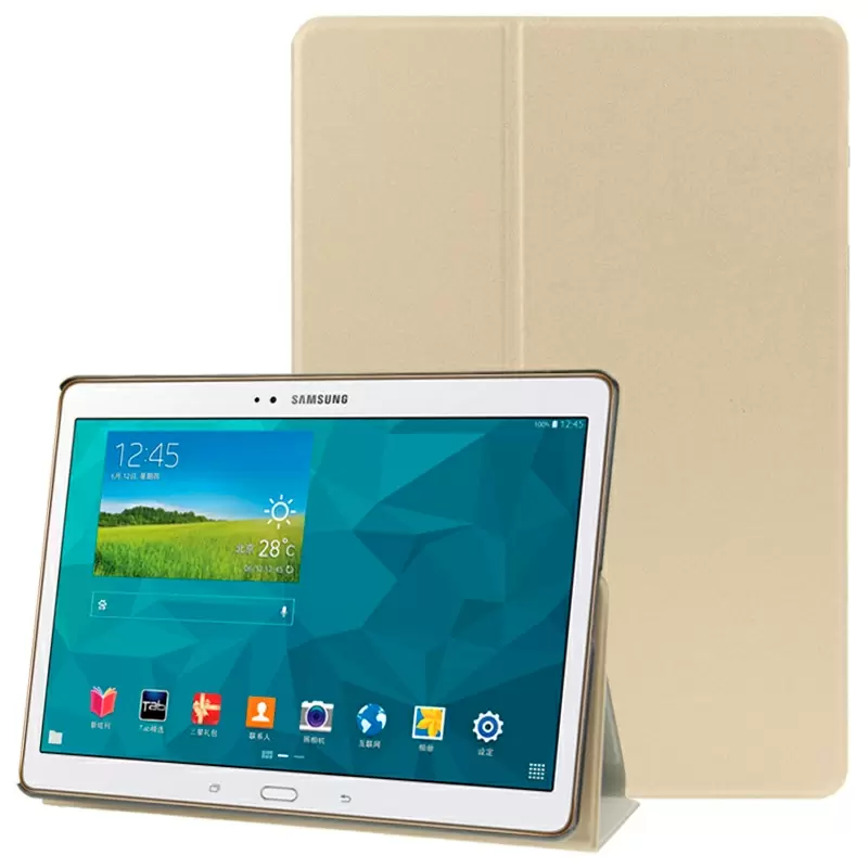 Frosted Texture Flip Leather Case with Holder for Samsung Galaxy Tab S 10.5 / T800(Gold)