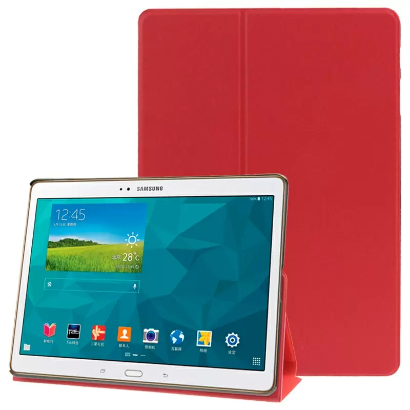 Frosted Texture Flip Leather Case with Holder for Samsung Galaxy Tab S 10.5 / T800 (Red)