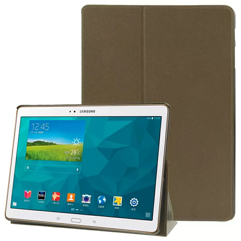 Frosted Texture Flip Leather Case with Holder for Samsung Galaxy Tab S 10.5 / T800 (Brown)