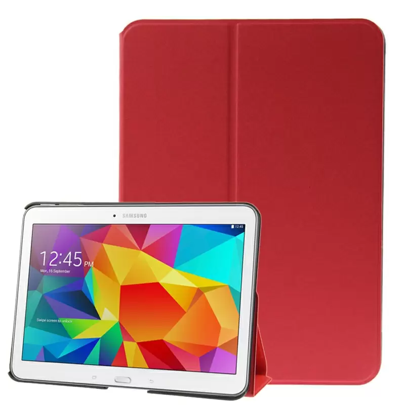 Frosted Texture Flip Leather Case with Holder for Samsung Galaxy Tab 4 10.1 / SM-T530 (Red)