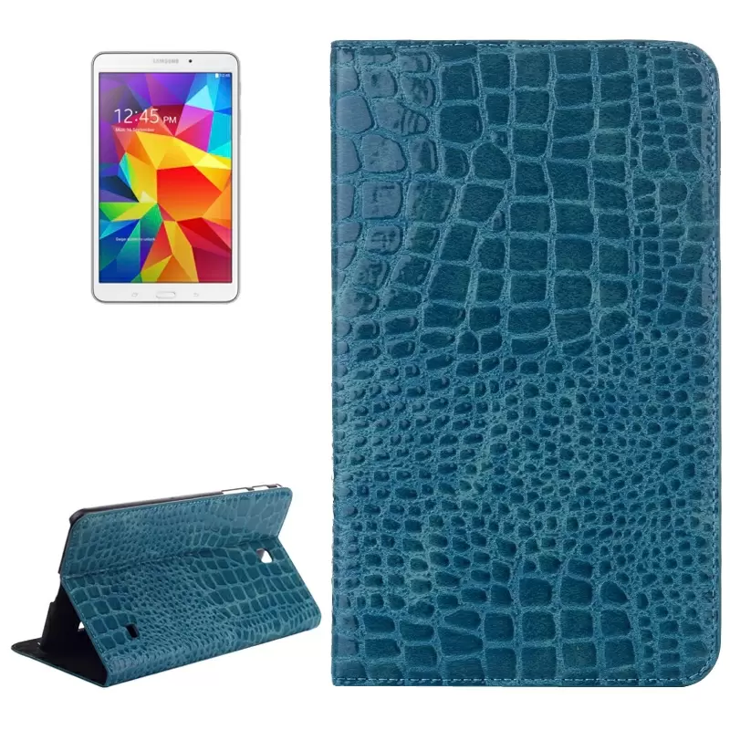 Crocodile Texture Leather Case with Holder for Samsung Galaxy Tab 4 8.0 / T330 (Blue)