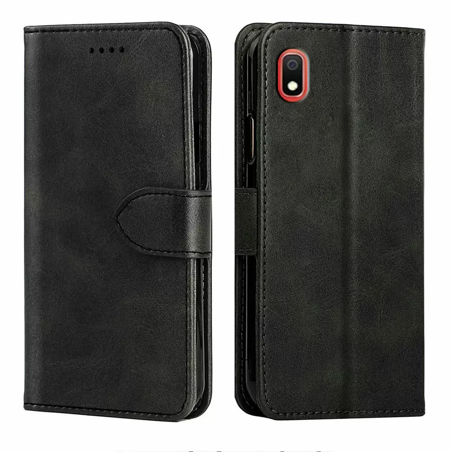 Nokia 5.1 Plus nahkainen suojakotelo (Musta)