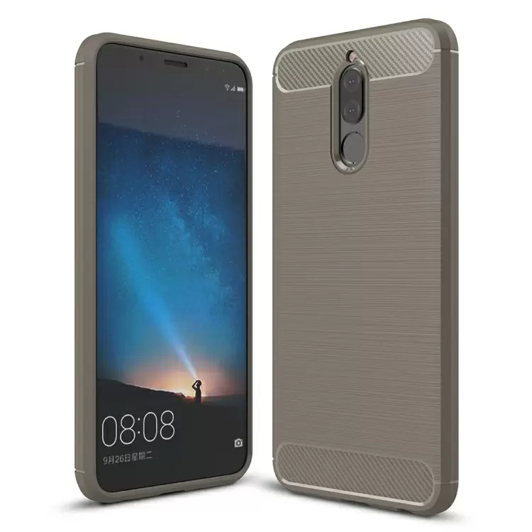 Huawei Mate 10 suojakuori, harjattu hiilikuitu (Harmaa)