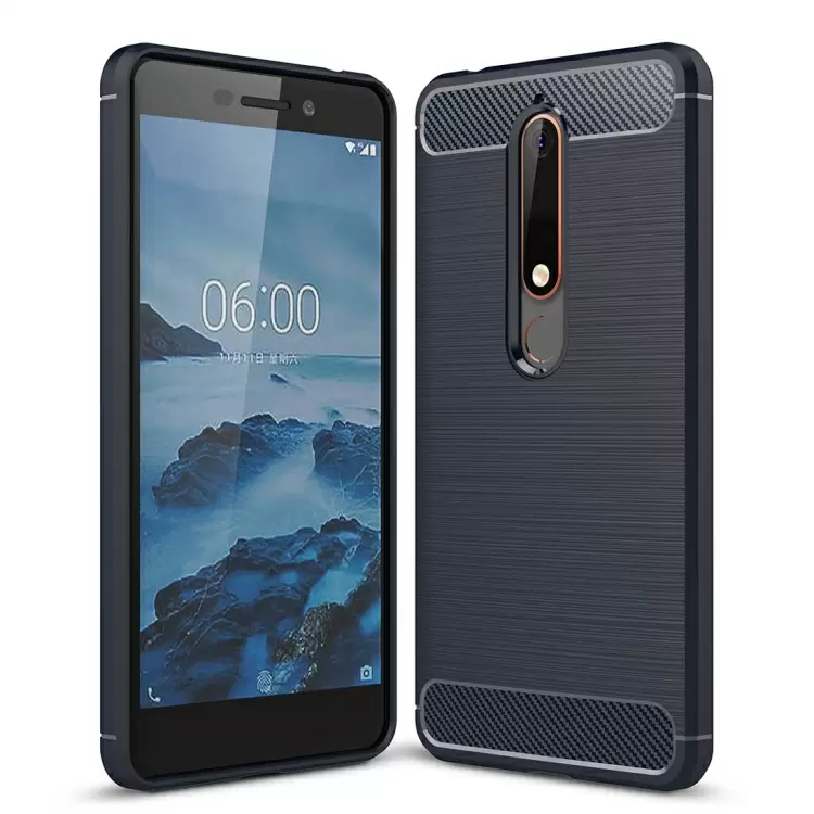 Nokia 6 (2018)/ 6.1 hiilikuitu suojakuori, sininen