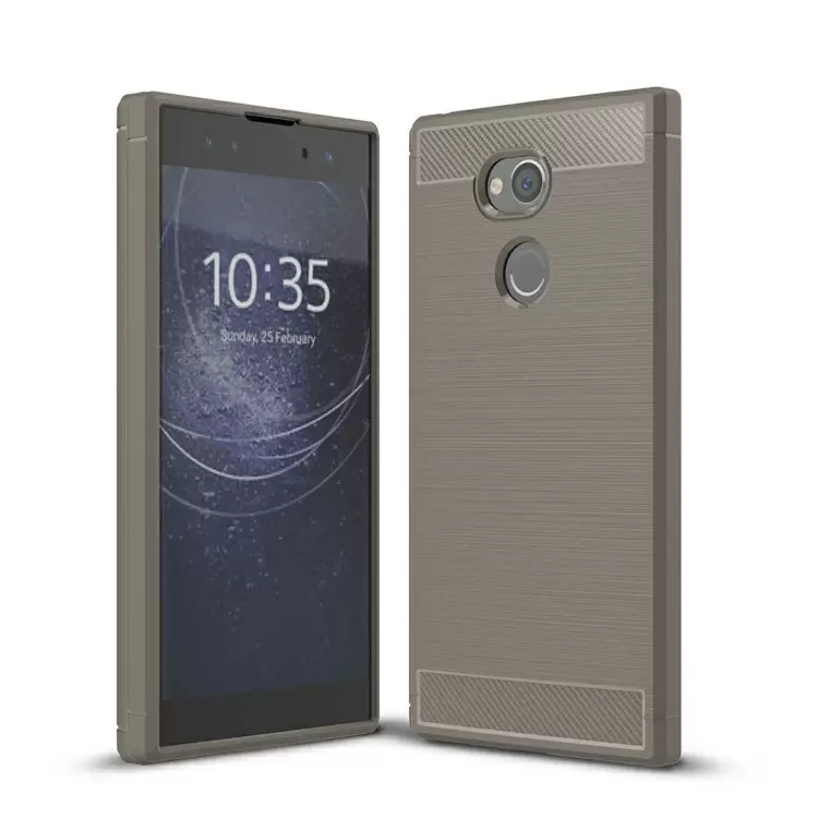 Sony Xperia XA2 TPU-suojakansi, harjattu hiilikuitu (Harmaa)
