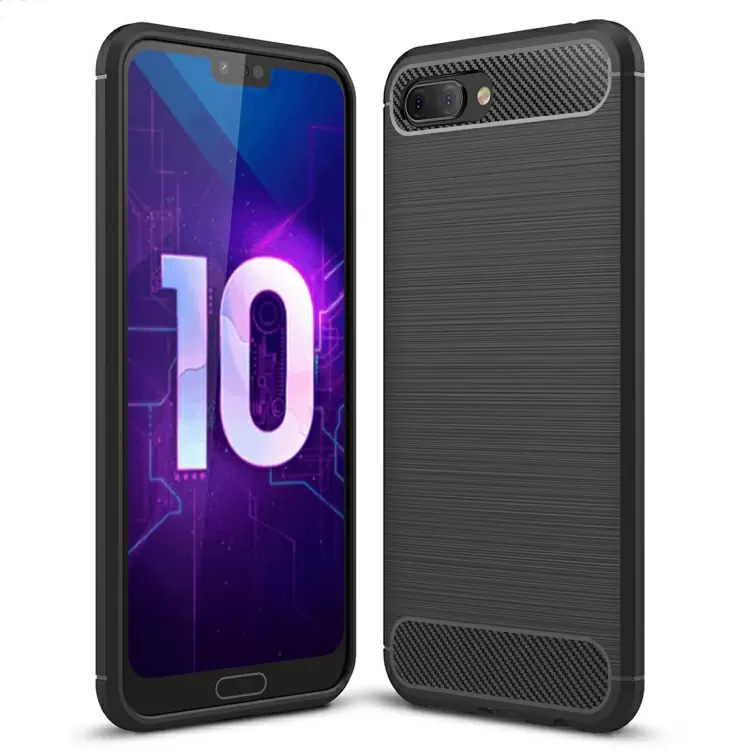 Huawei Honor 10 hiilikuituinen TPU-kotelo (Musta)