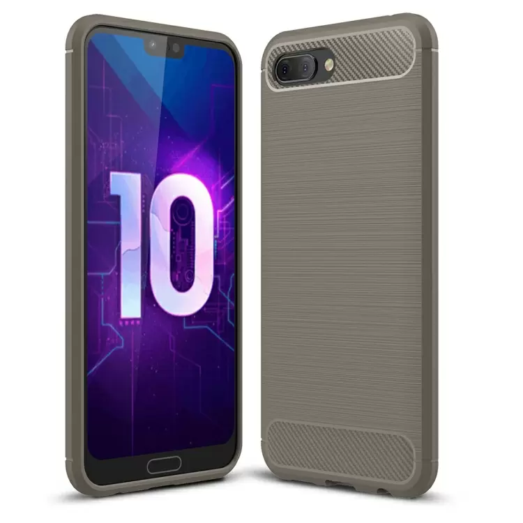 Huawei Honor 10 hiilikuituinen TPU-kotelo (Harmaa)