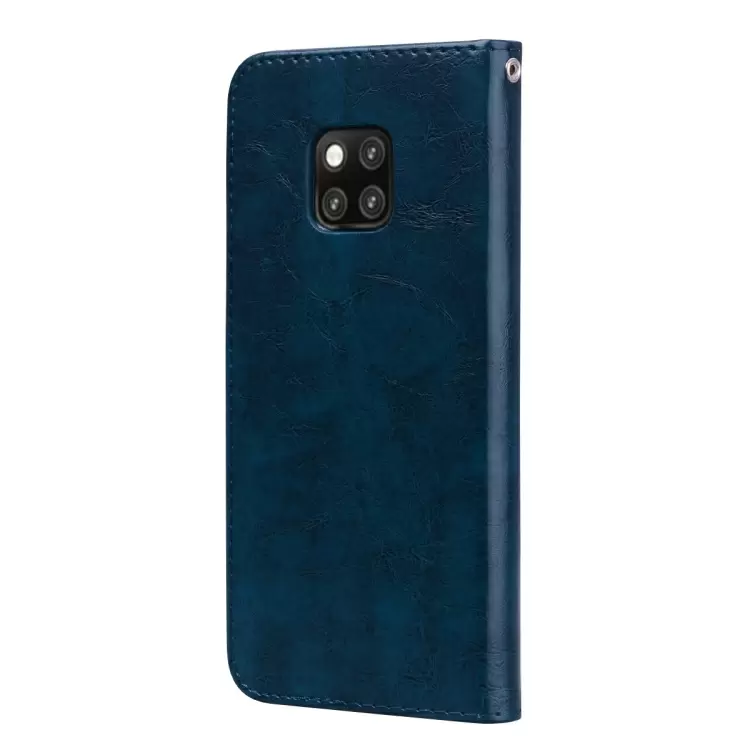 Huawei Mate 20 Pro business-tyylinen käännettävä suojakotelo lompakolla (Sininen)