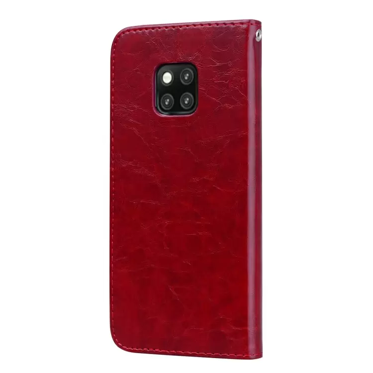 Huawei Mate 20 Pro business-tyylinen käännettävä suojakotelo lompakolla (Punainen)